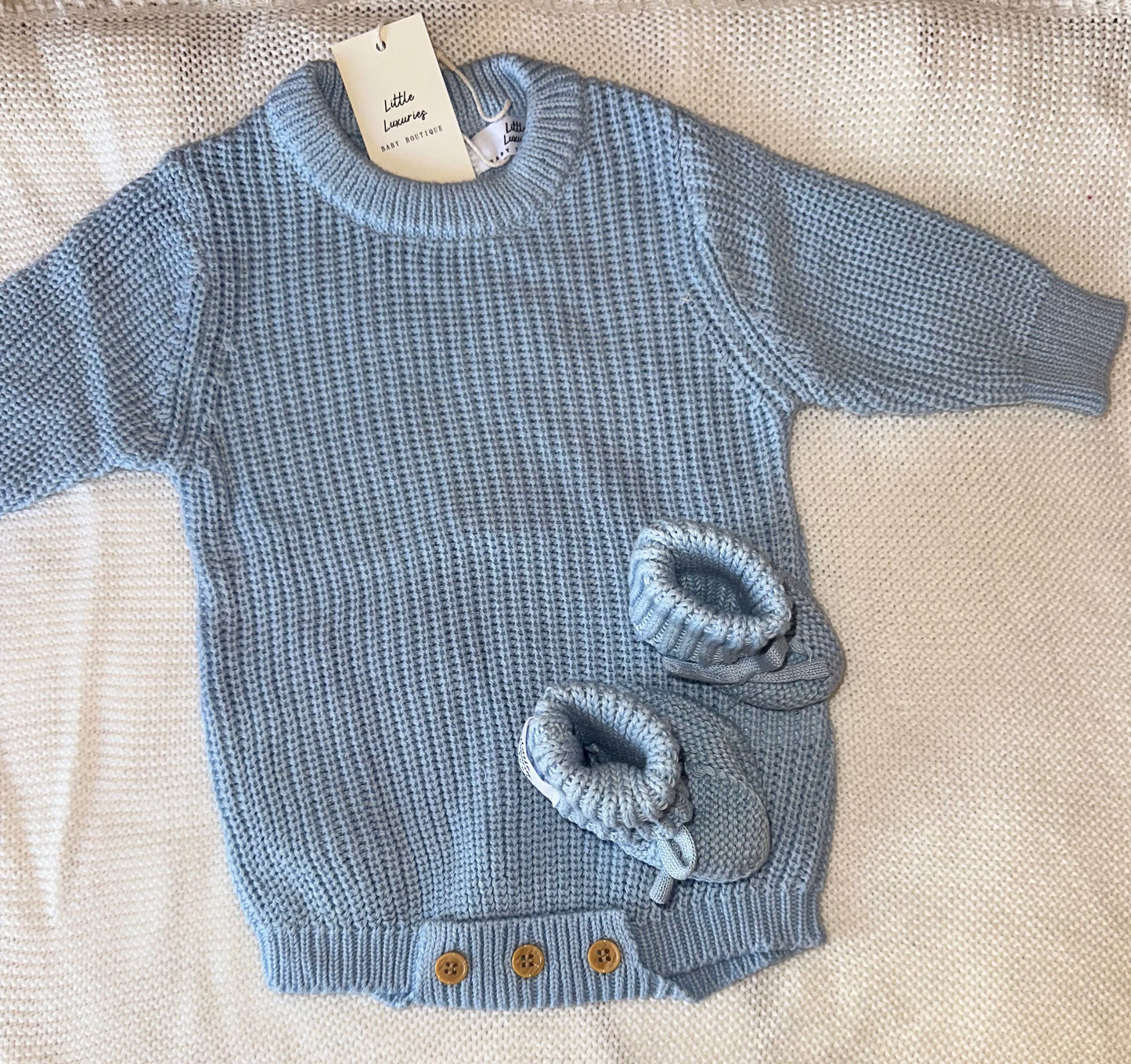 Knit Romper & Bootie Set - Straight Edge