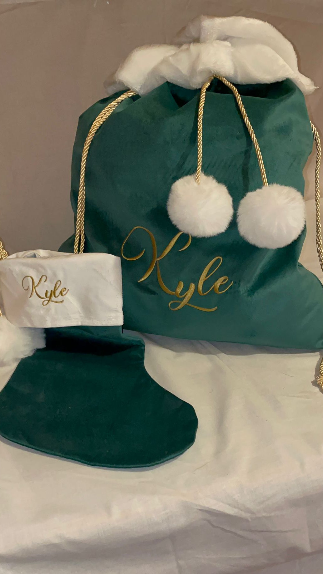 Personalised Santa Sack & Stocking Bundle
