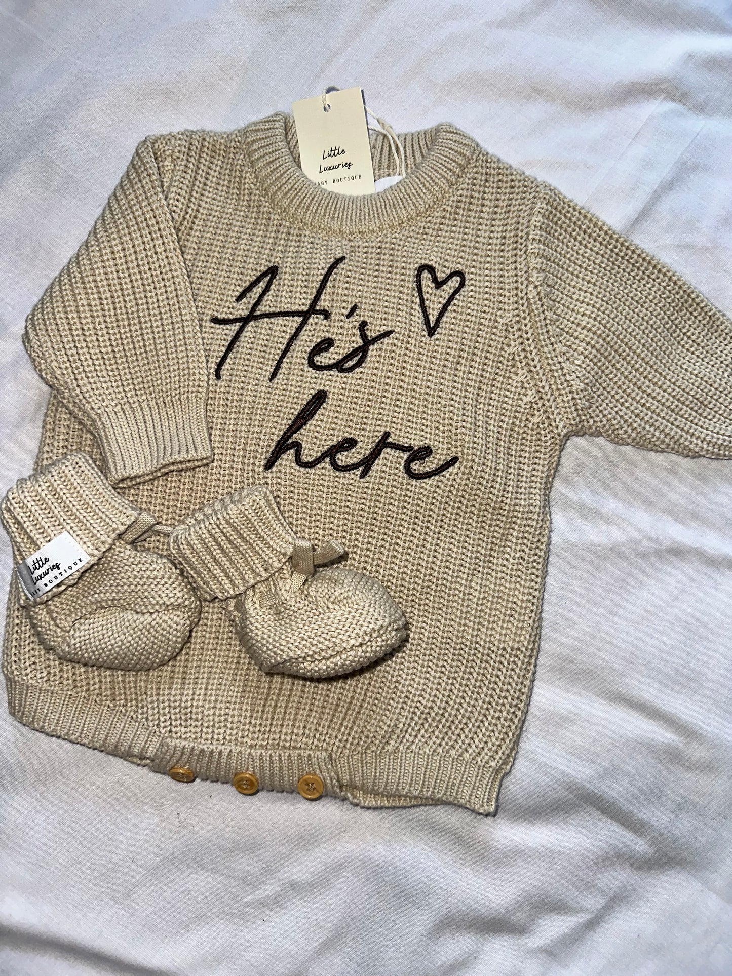 Knit Romper & Bootie Set - Straight Edge