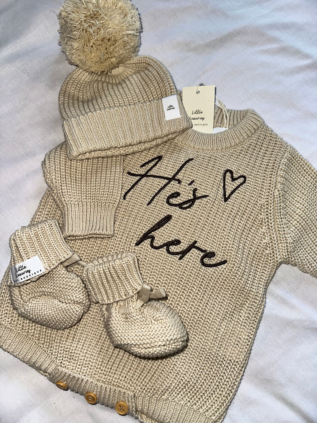 Personalised Romper & Bootie Set - Straight Edge