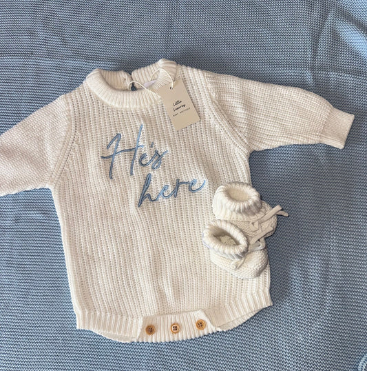 Personalised Romper & Bootie Set - Straight Edge