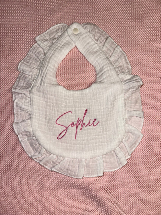 Personalised Bib Frilly Edge
