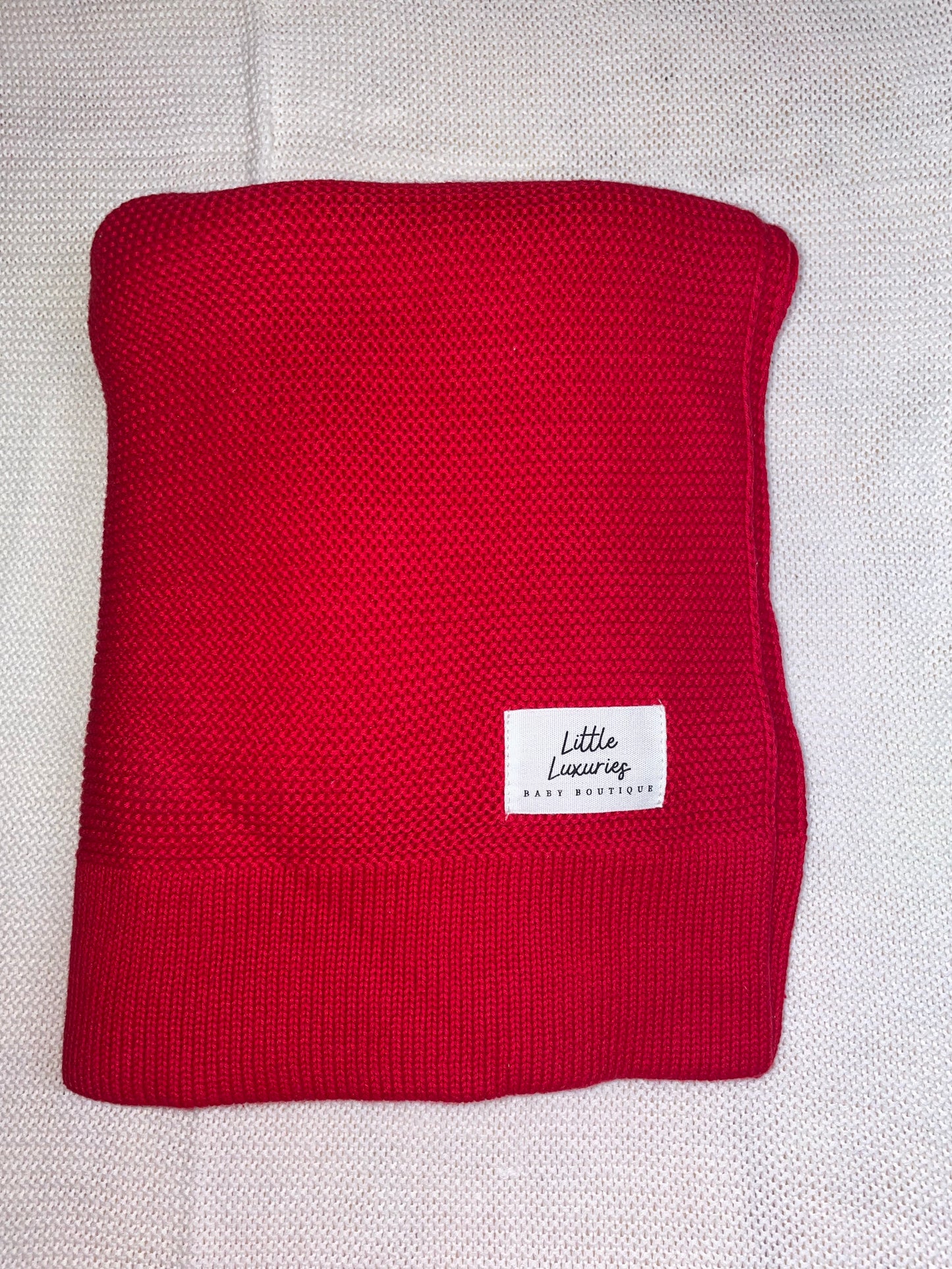 Christmas Red Cotton Blanket - Straight Edge
