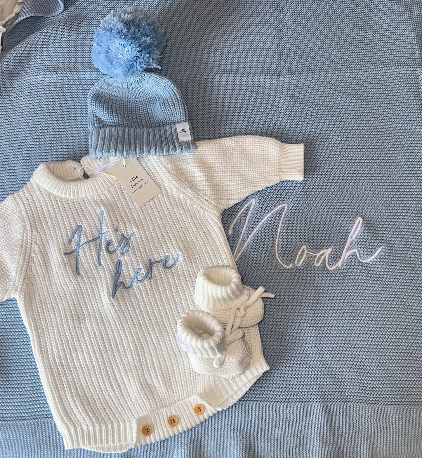Knit Romper & Bootie Set - Straight Edge