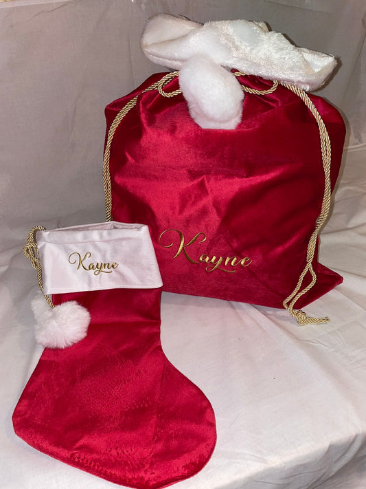 Personalised Santa Sack & Stocking Bundle